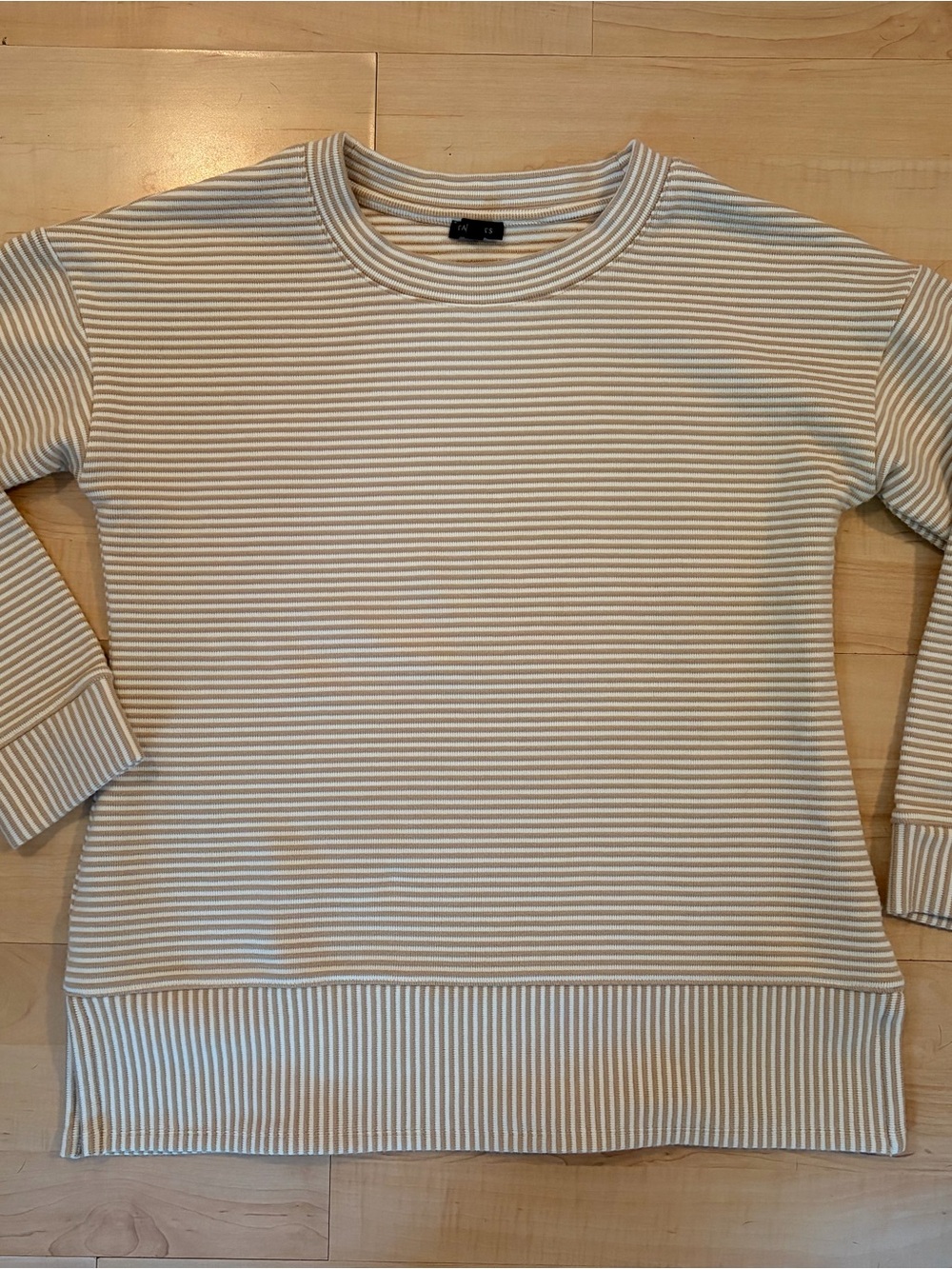 Talbots Tan & White Striped Women's Pullover Sweater